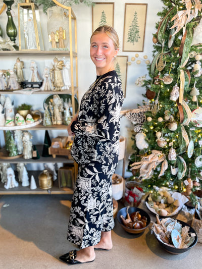 Black Jaquard Sweater Set