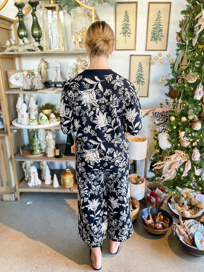 Black Jaquard Sweater Set