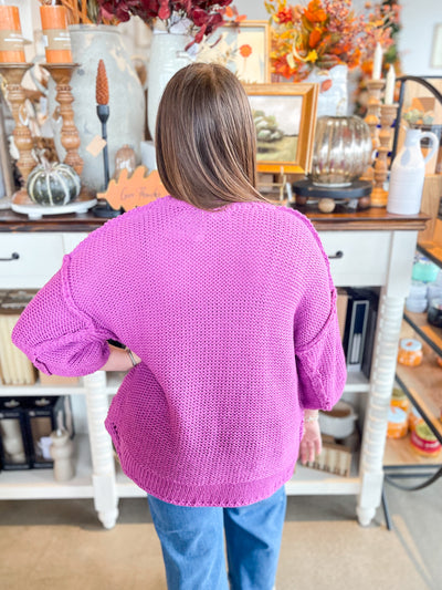 Easel Orchid Half Sleeve Gracie Sweater