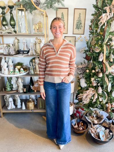 Terra Cotta Half Zip Dove Sweater