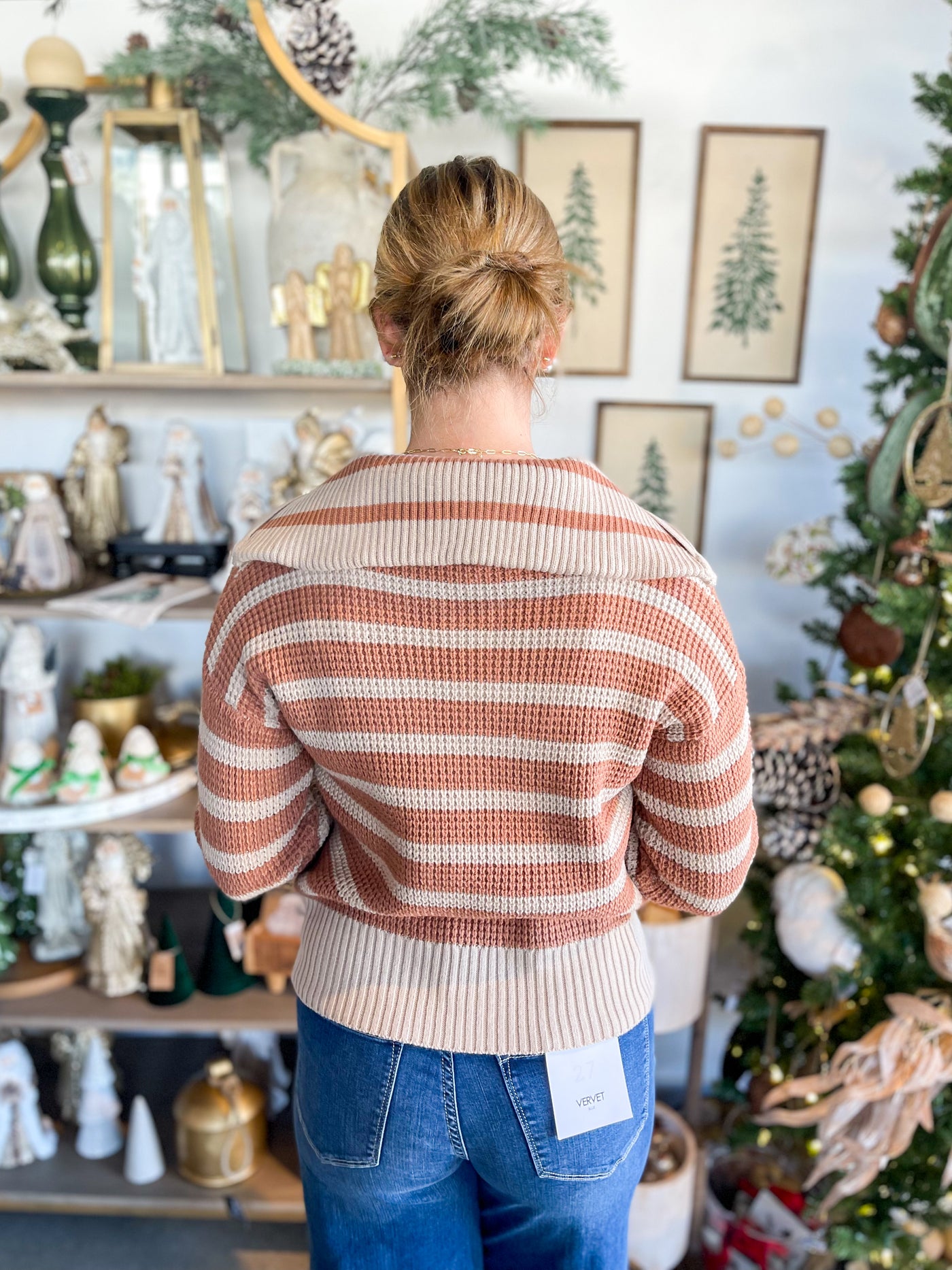 Terra Cotta Half Zip Dove Sweater