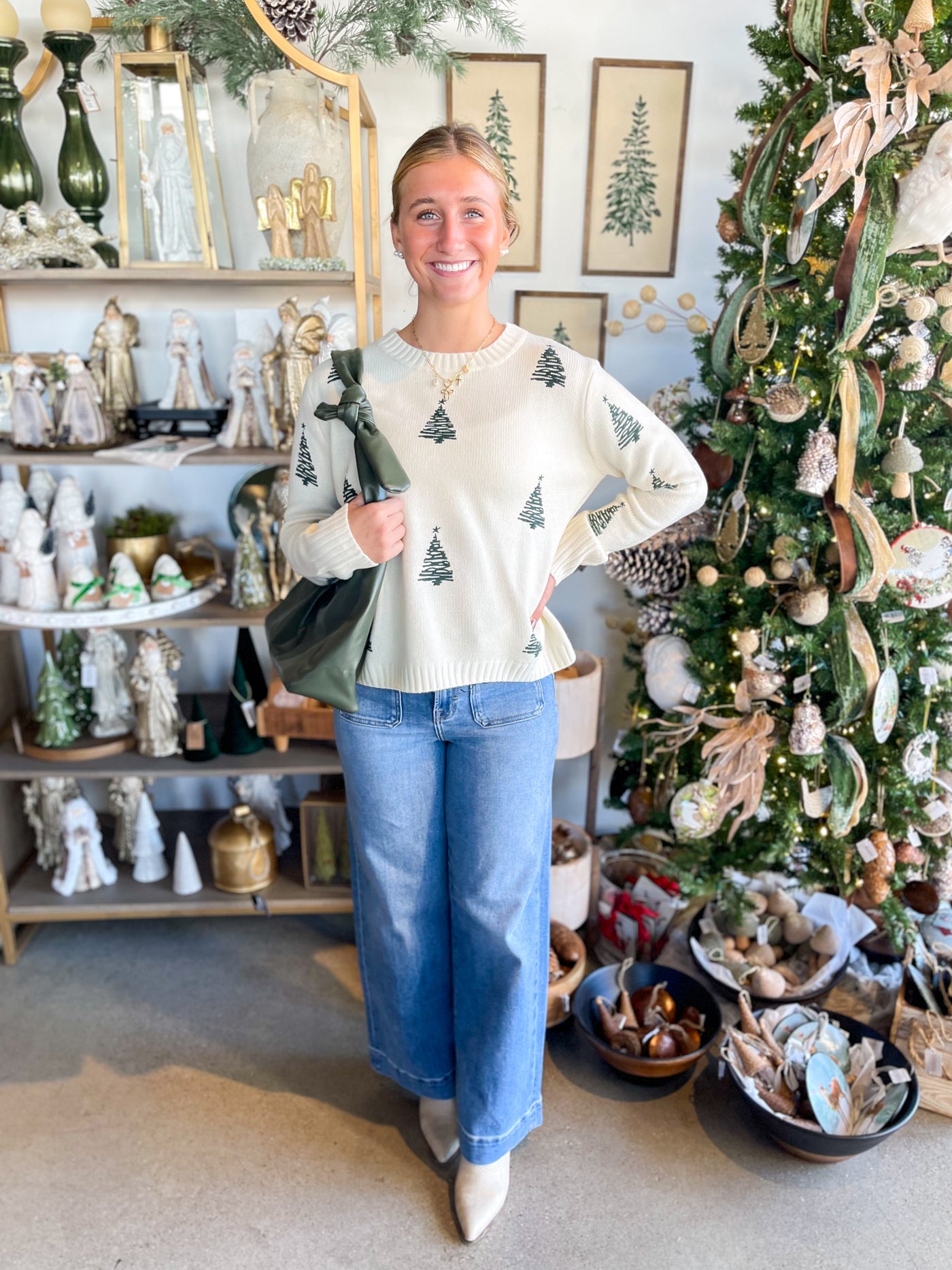 Panache Ivory Tree Sweater