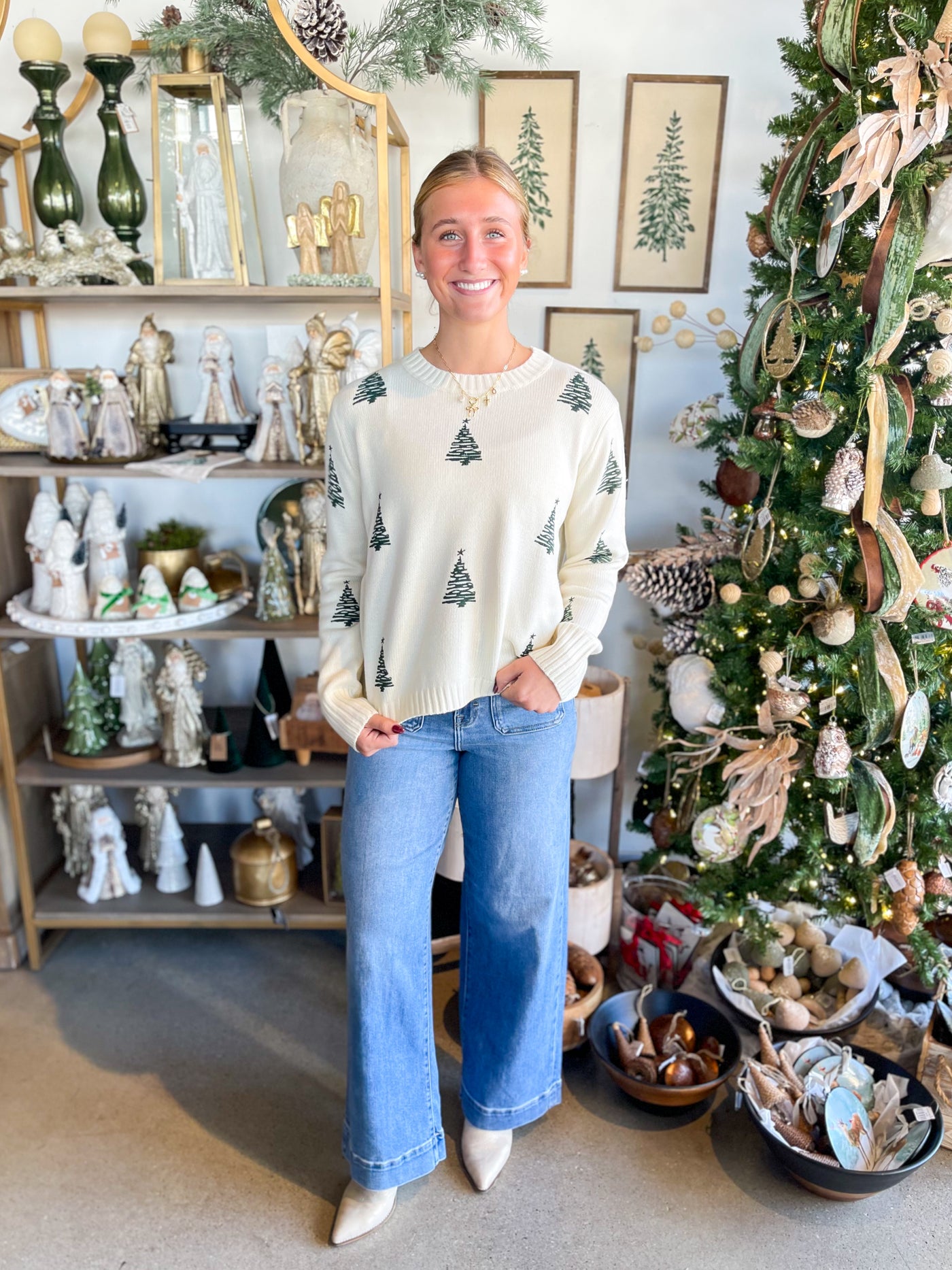 Panache Ivory Tree Sweater