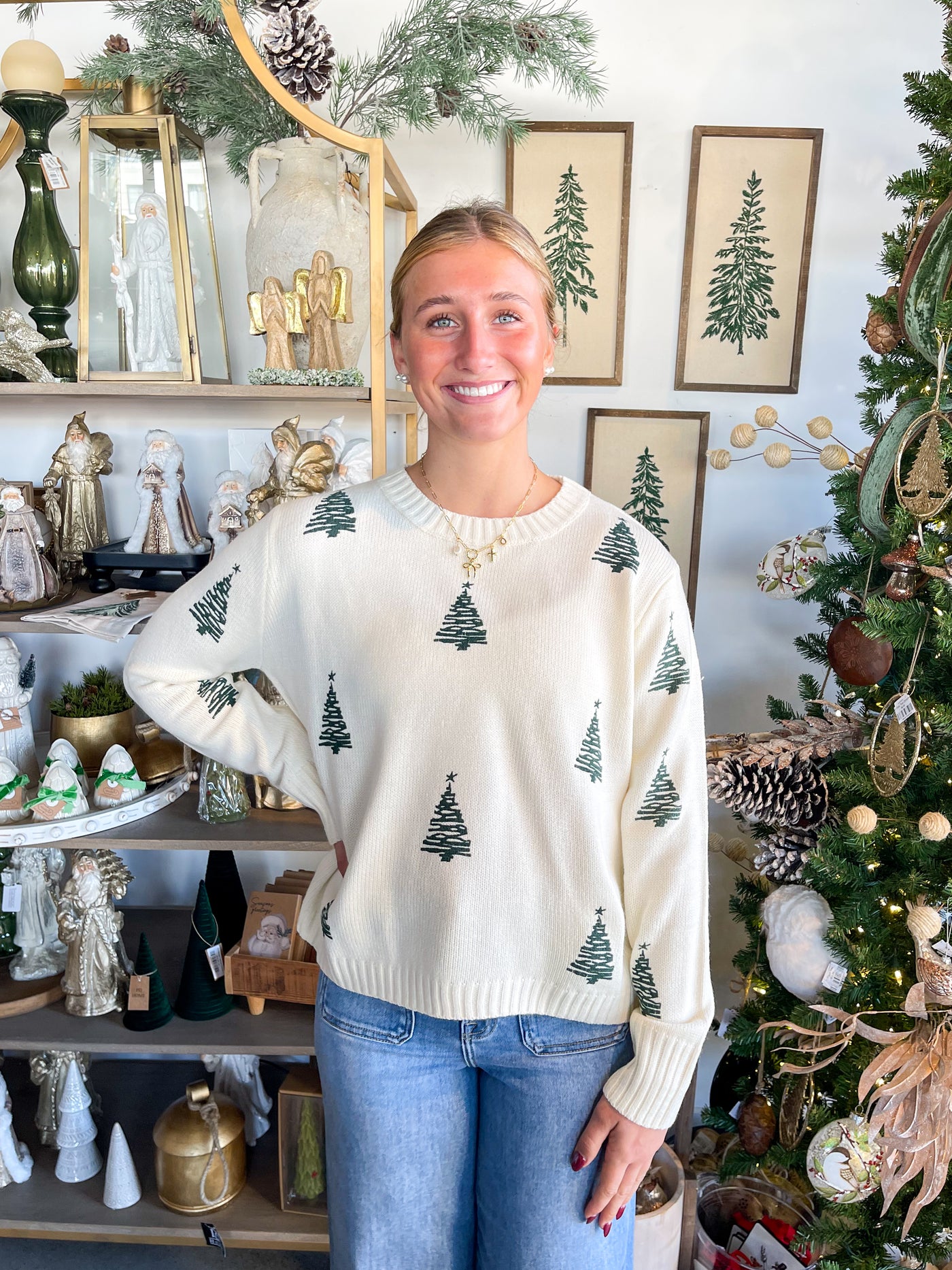 Panache Ivory Tree Sweater