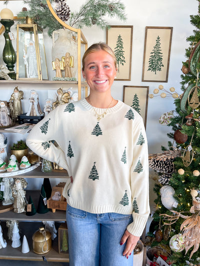 Panache Ivory Tree Sweater