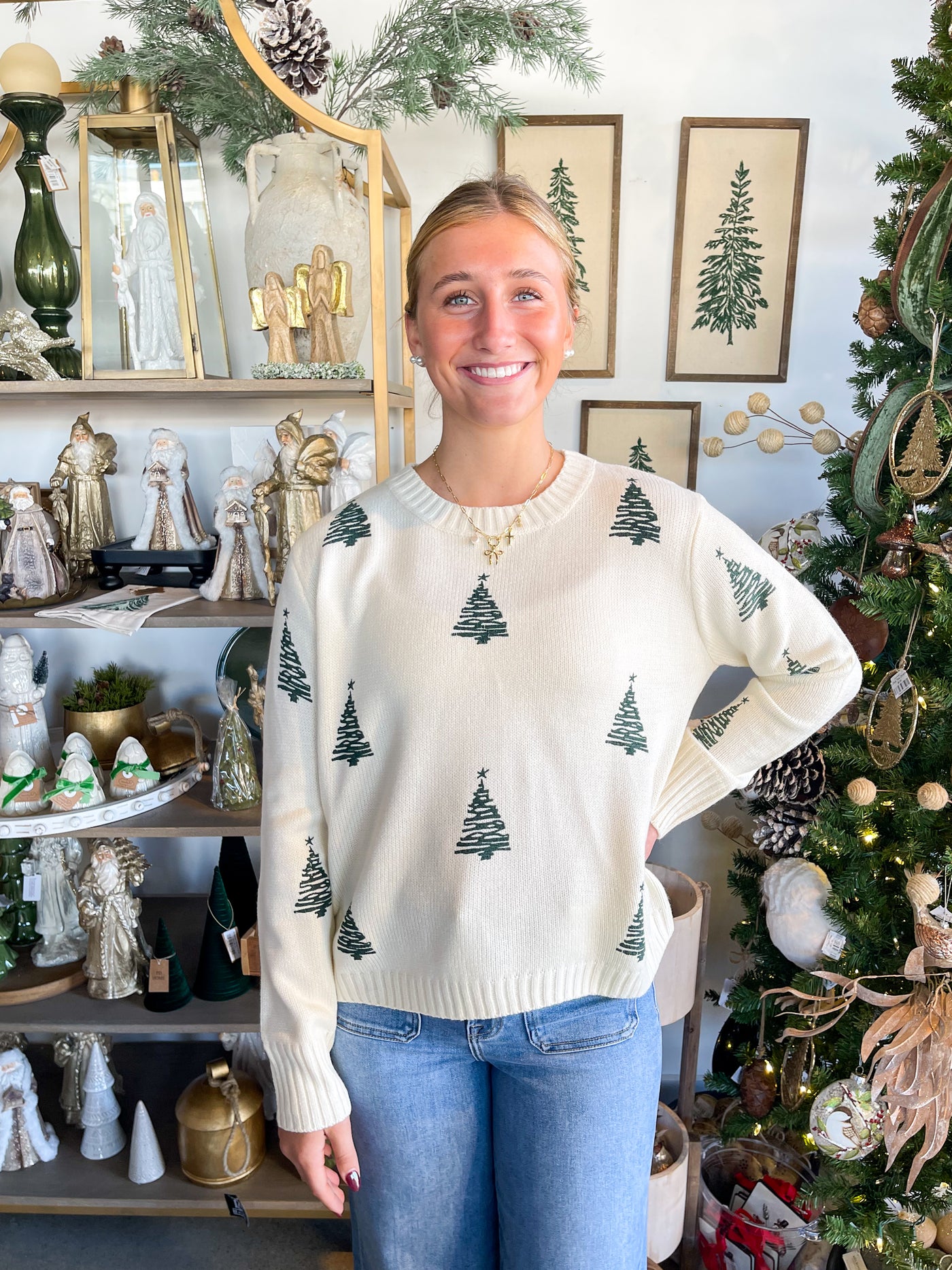 Panache Ivory Tree Sweater
