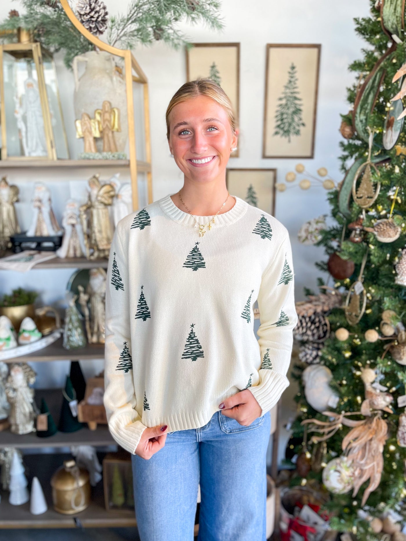 Panache Ivory Tree Sweater