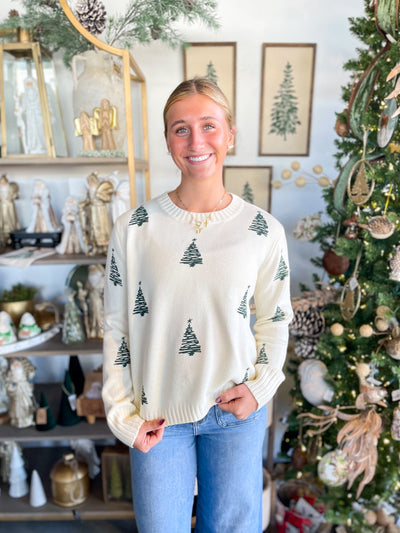 Panache Ivory Tree Sweater