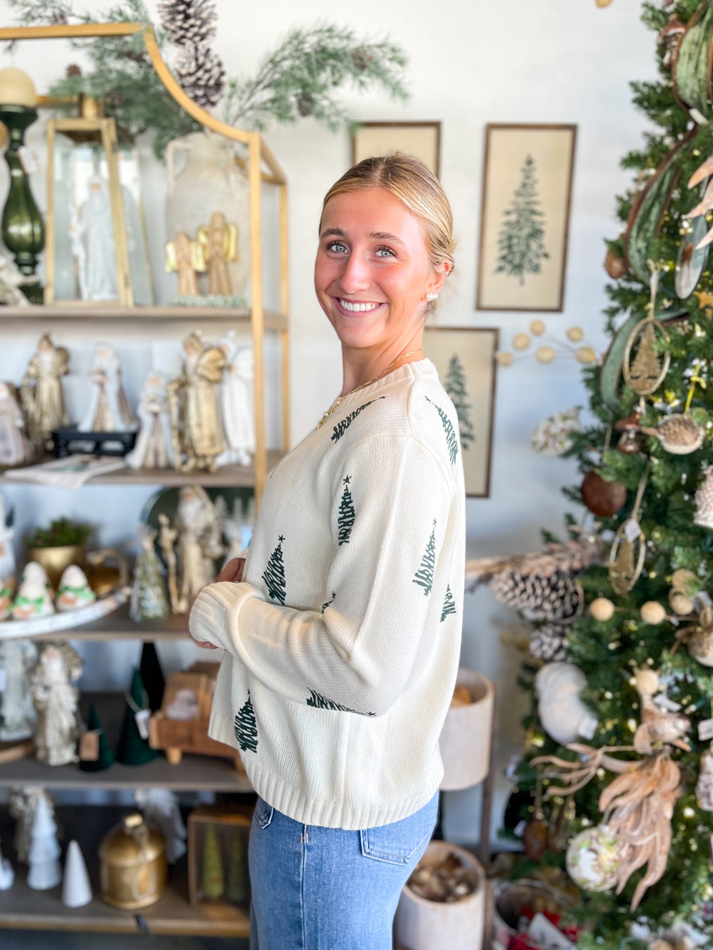 Panache Ivory Tree Sweater