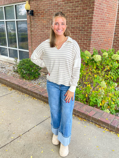 Grey Texture Silhouette Top