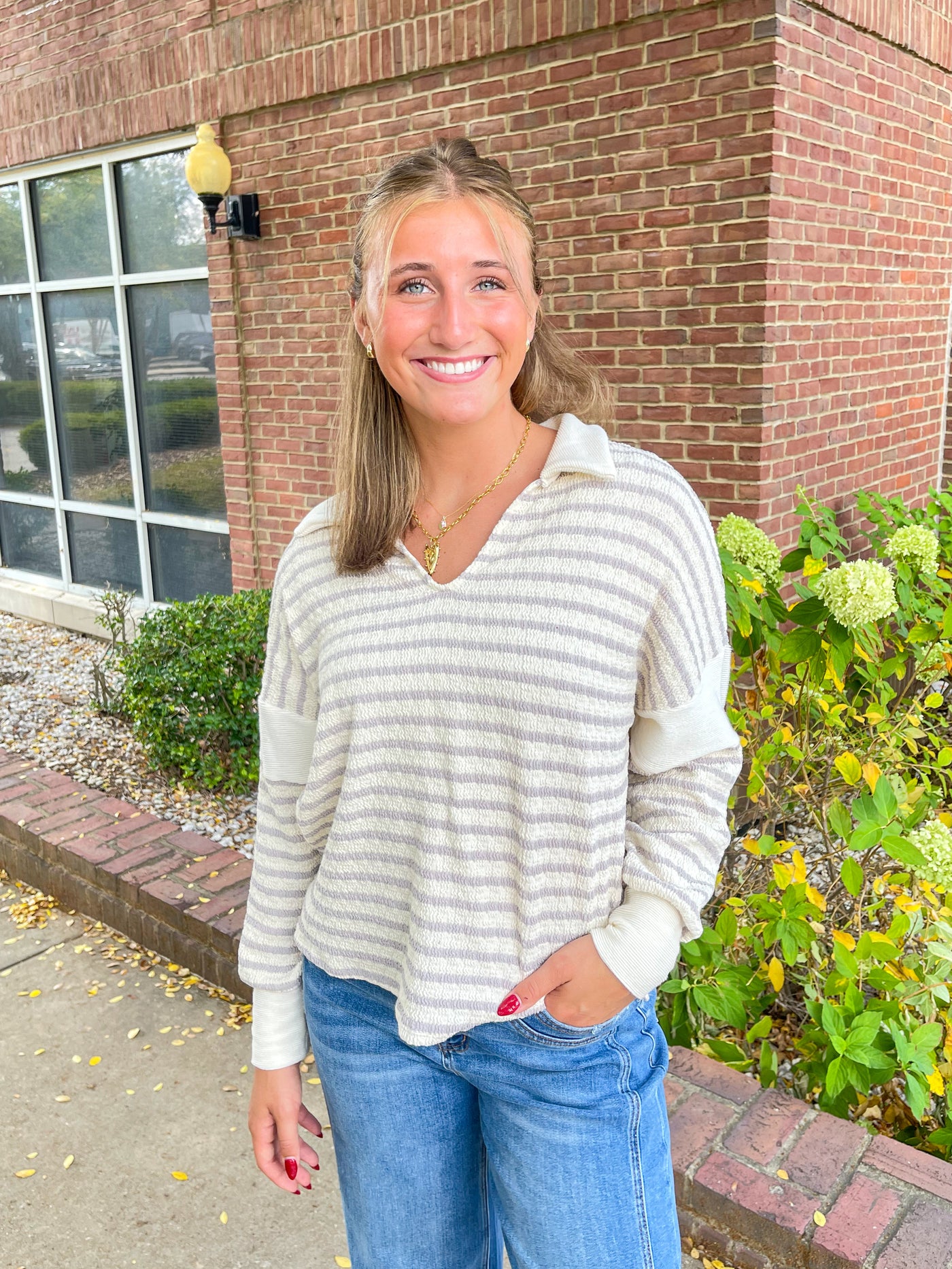 Grey Texture Silhouette Top