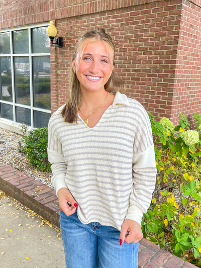 Grey Texture Silhouette Top