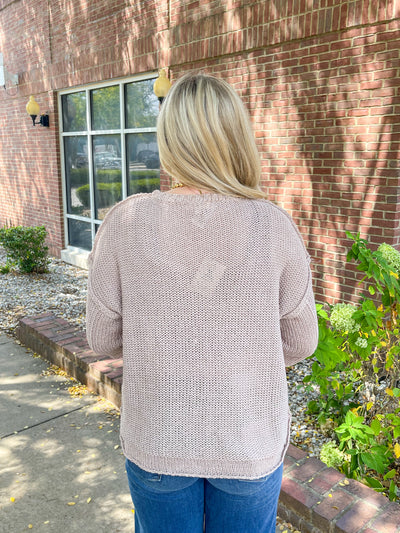 Easel Mocha Half Sleeve Gracie Sweater