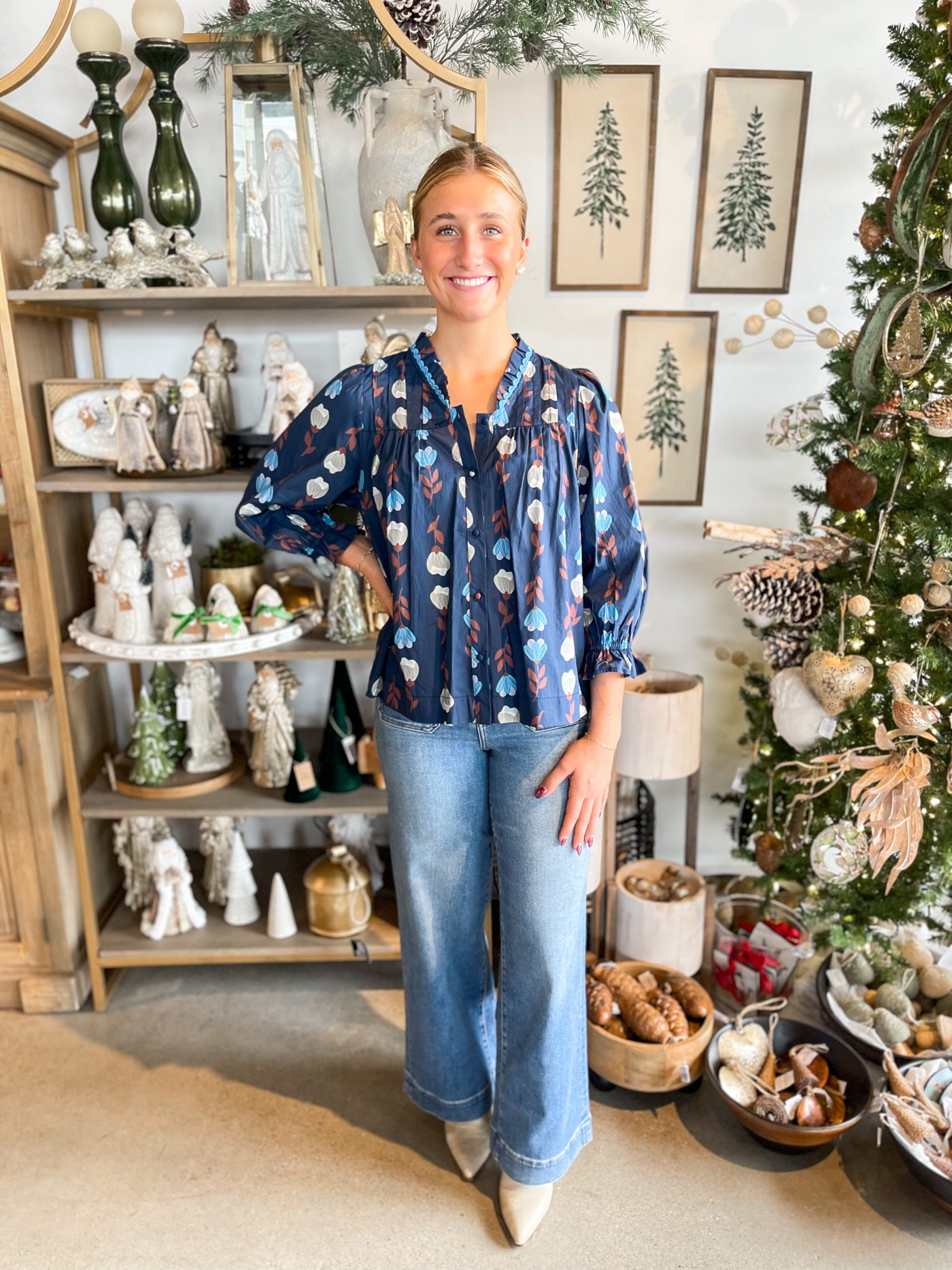 Umgee Navy Mix Phoenix Top