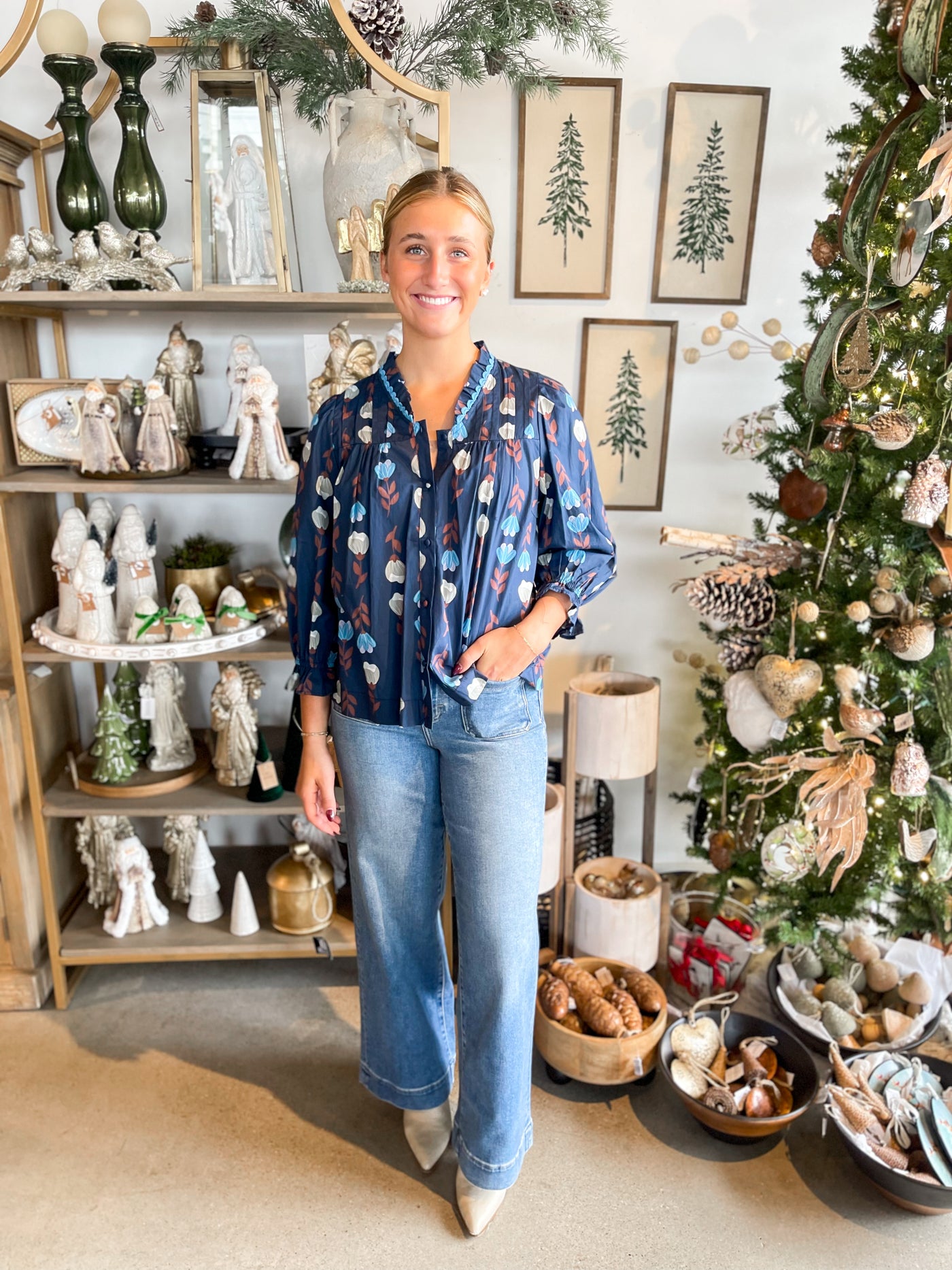 Umgee Navy Mix Phoenix Top