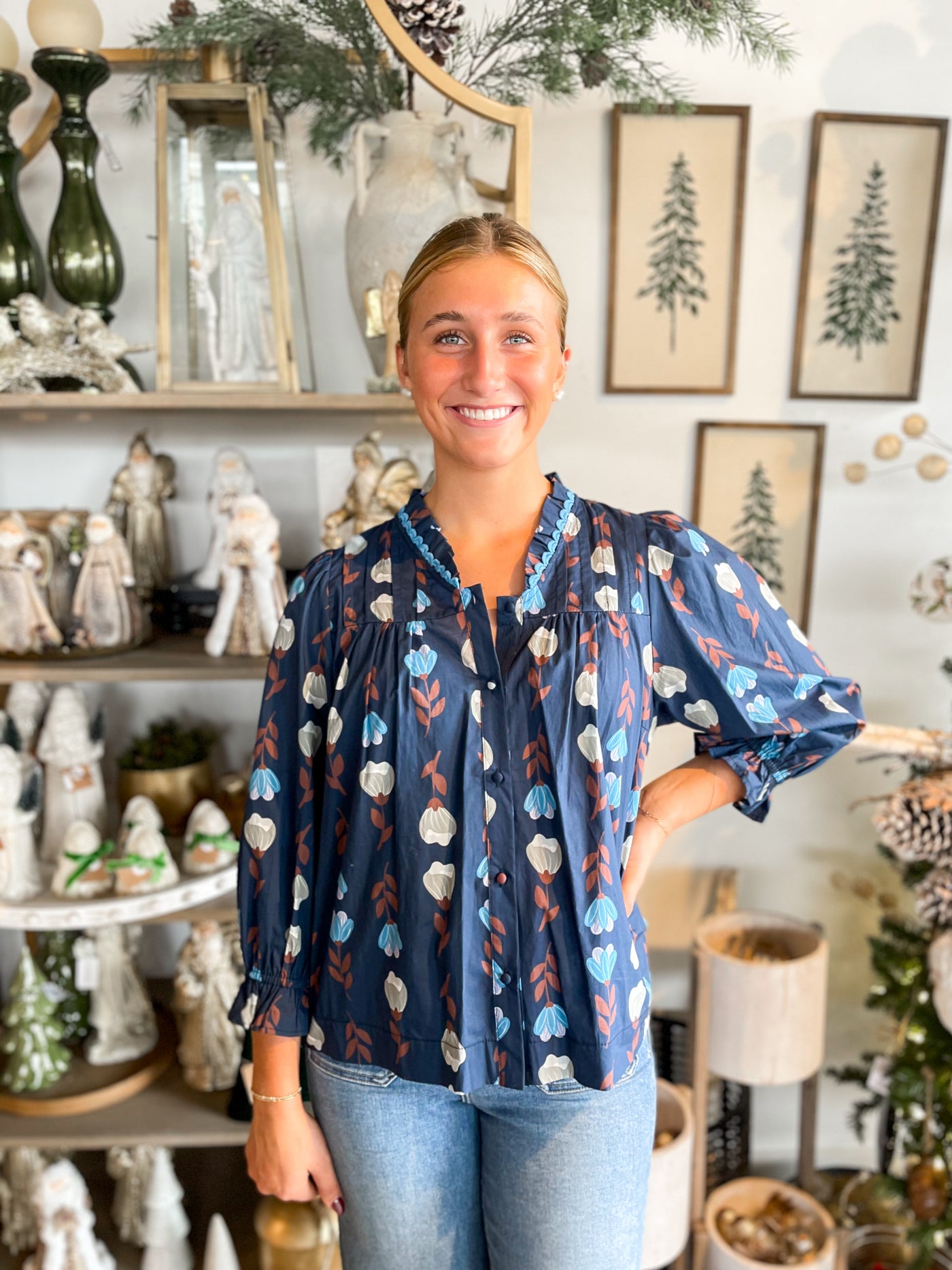 Umgee Navy Mix Phoenix Top