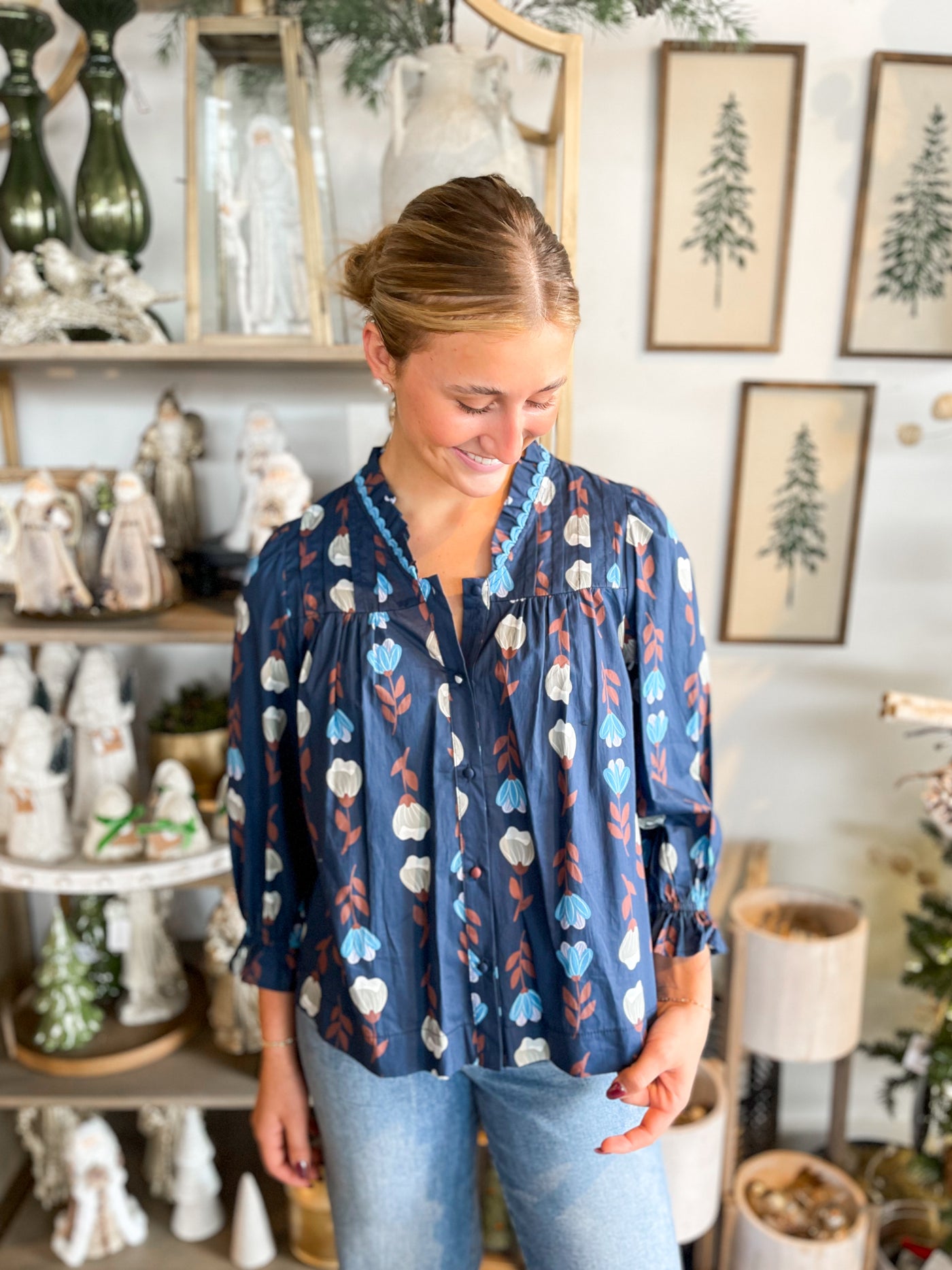 Umgee Navy Mix Phoenix Top