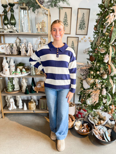 Jordan Navy Stripe Sweater