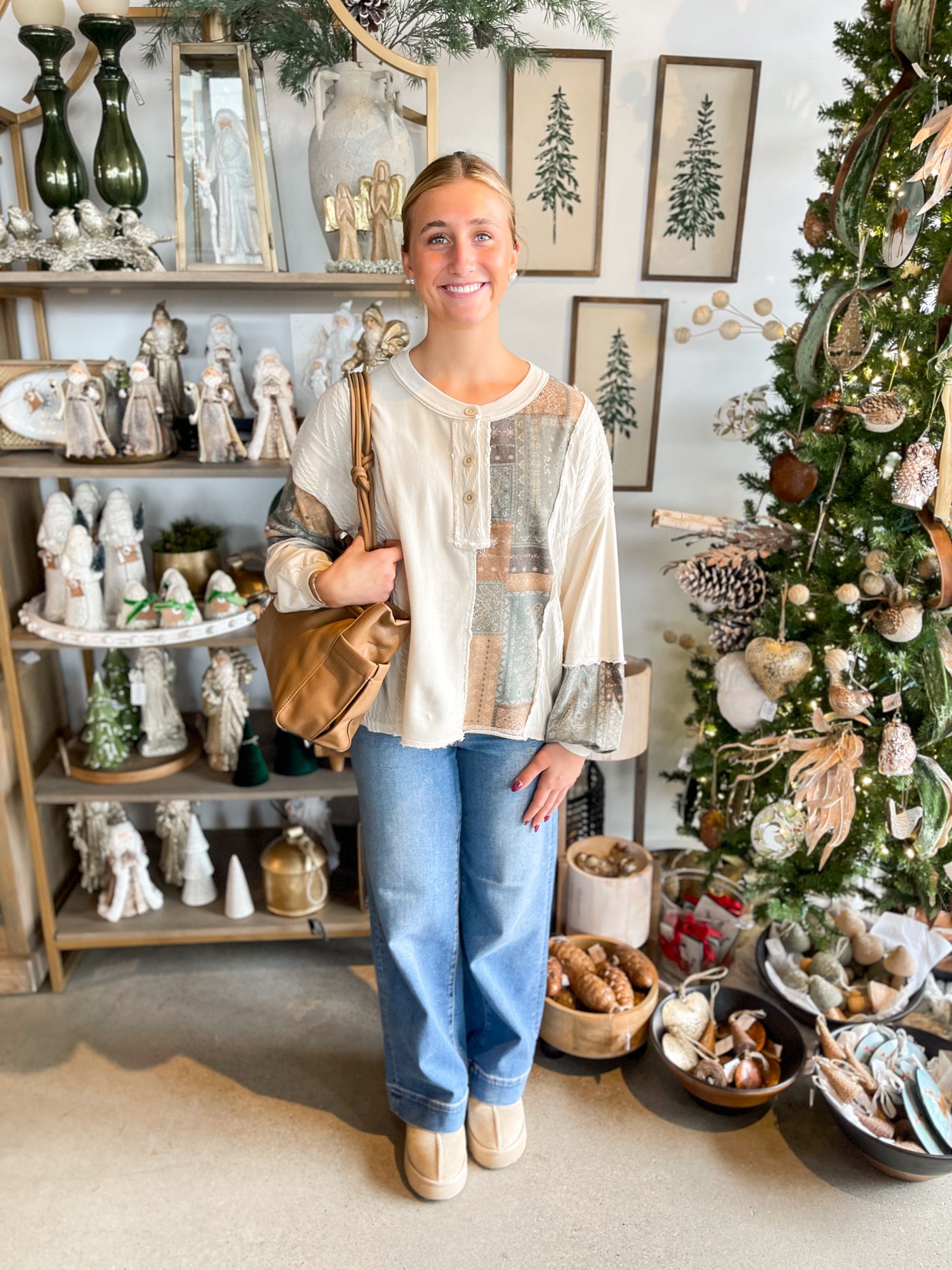 Natural Bandana Patchwork Top