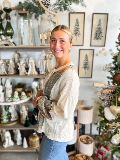 Natural Bandana Patchwork Top