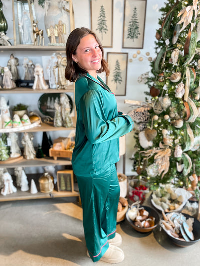 Hunter Green Silk PJ’s
