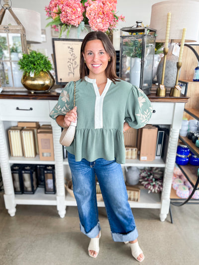 Basil Green Shea Top
