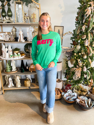 Panache Green Pink Merry Sweatshirt