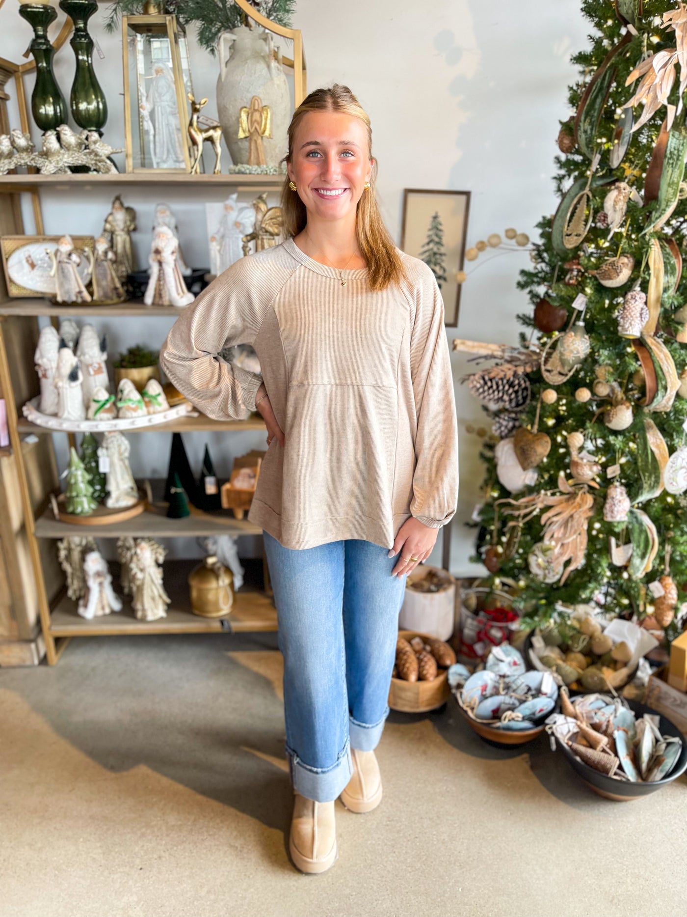 Beige White Susie Top