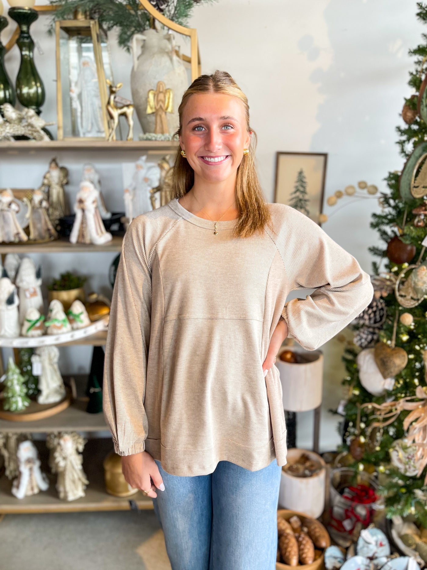 Beige White Susie Top