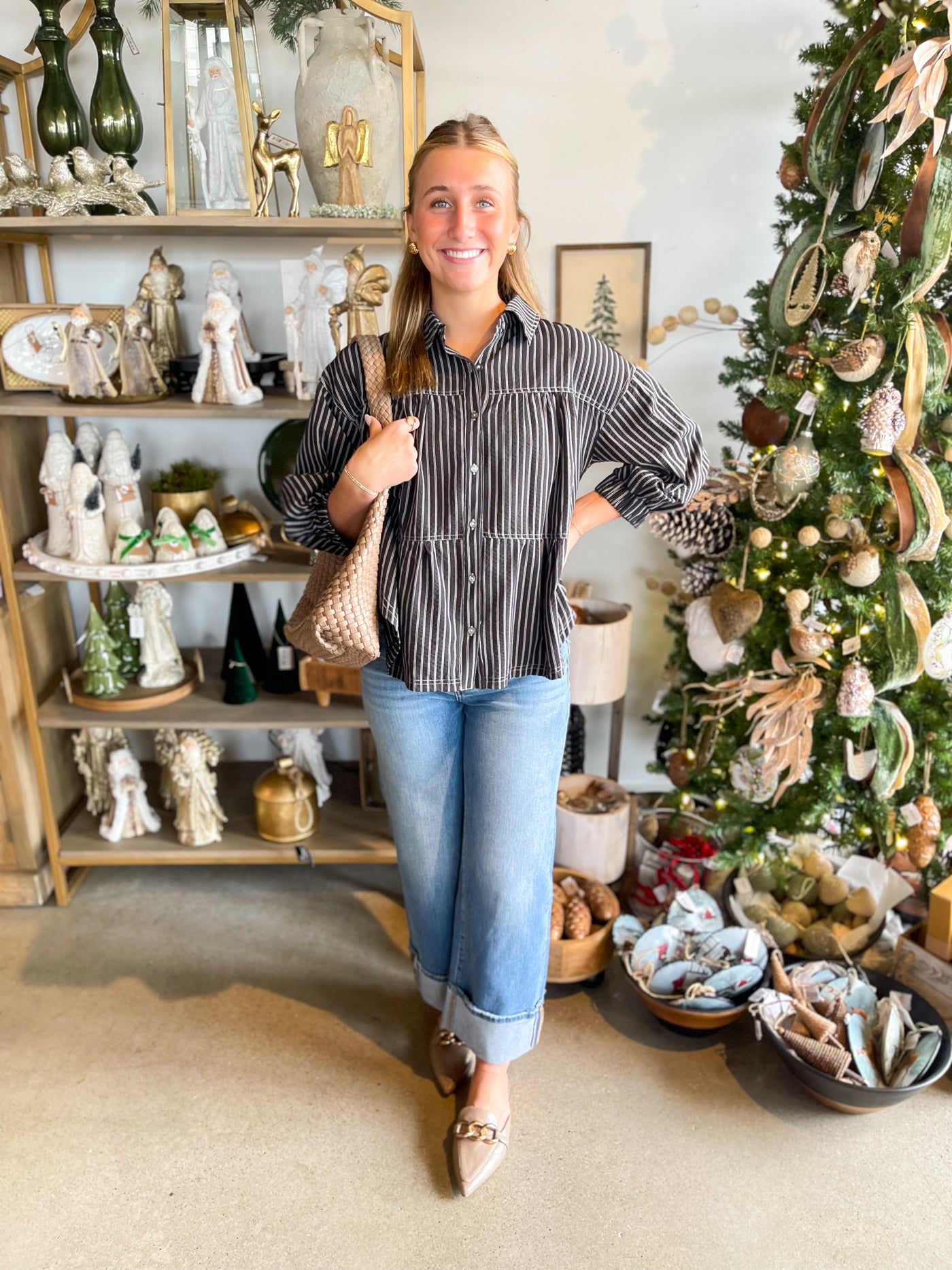 Entro Black Stripe Laura Top