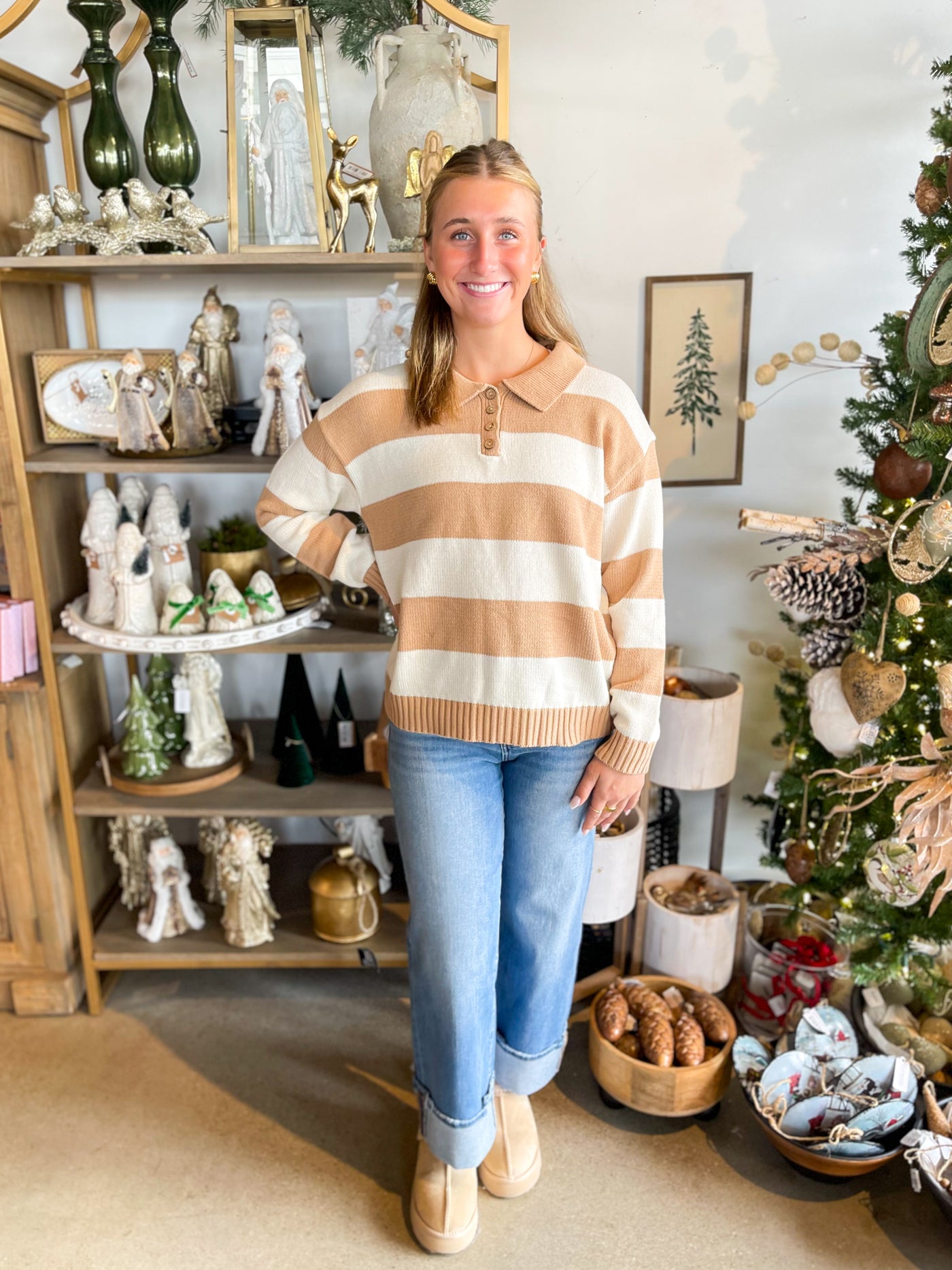 Jordan Tan Stripe Sweater