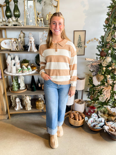 Jordan Tan Stripe Sweater