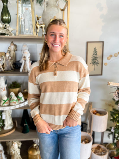Jordan Tan Stripe Sweater