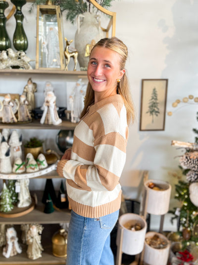 Jordan Tan Stripe Sweater