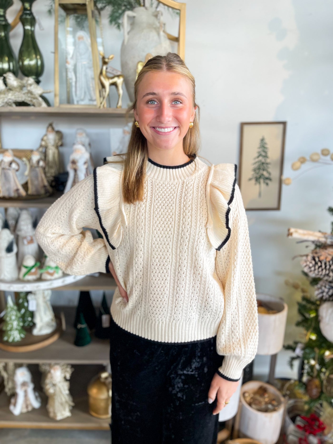 Umgee Cream Penni Sweater