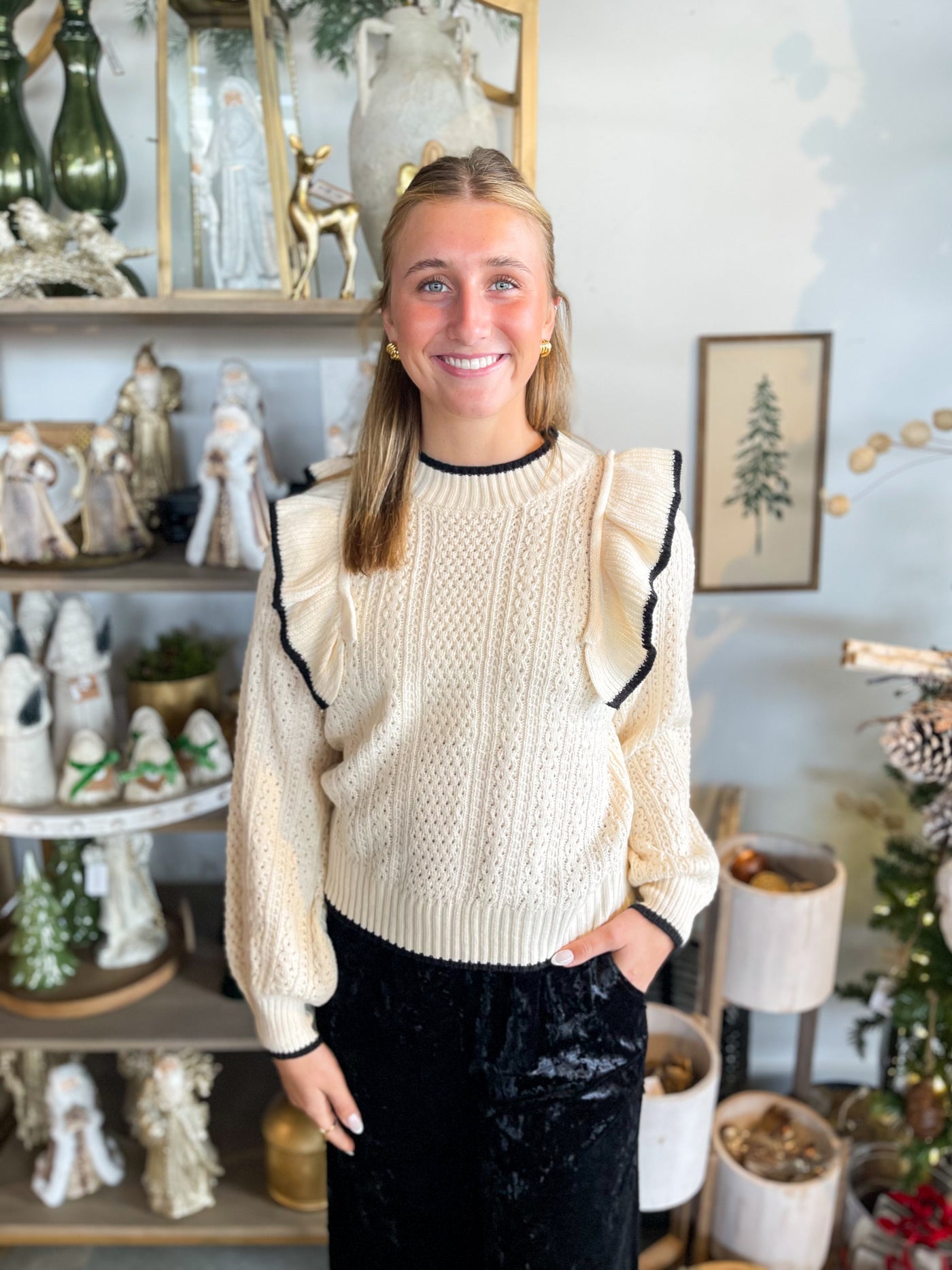 Umgee Cream Penni Sweater