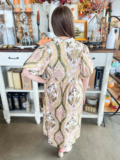 Umgee Blush Mix Zion Midi Dress