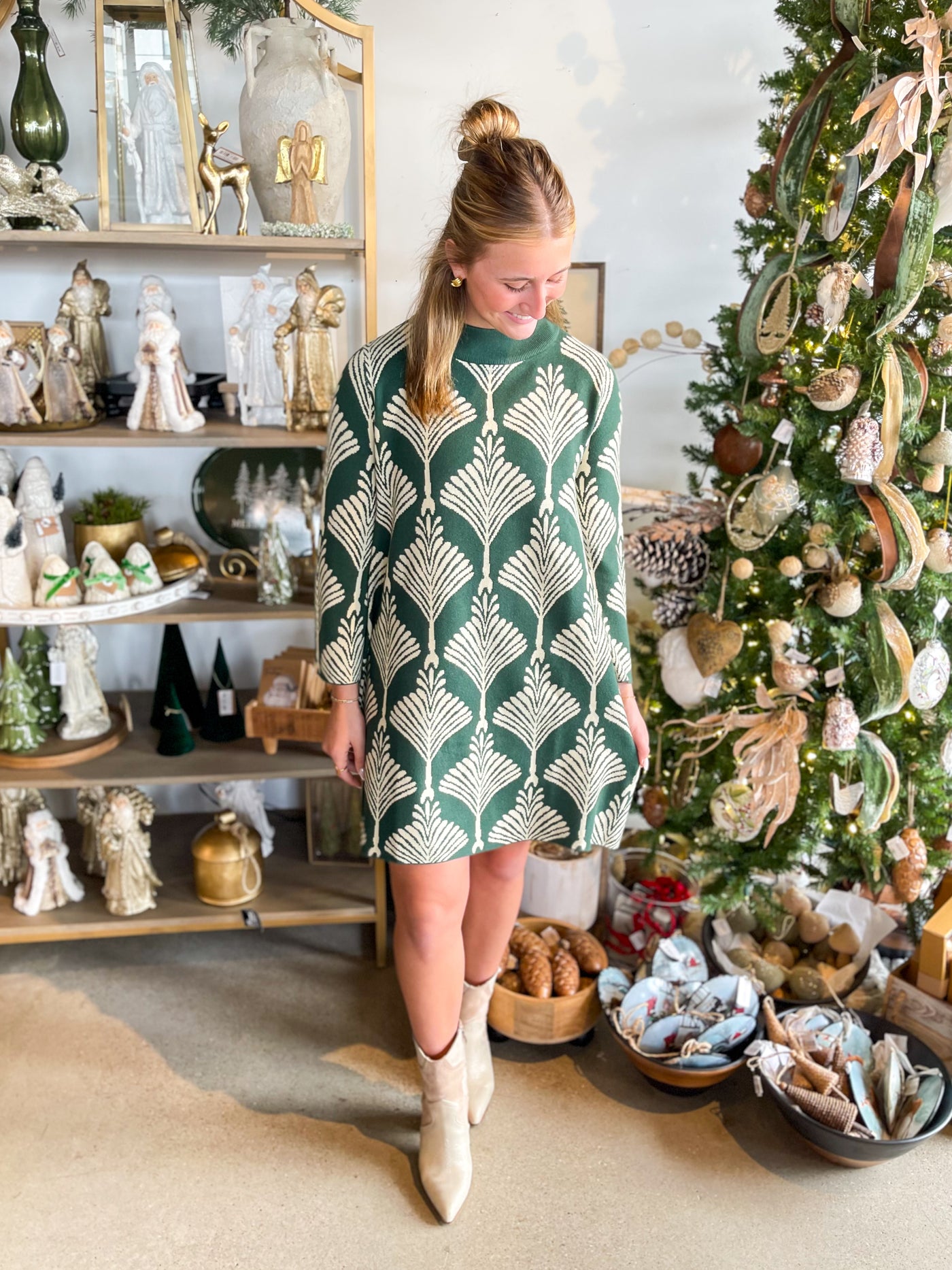 Umgee Forest Green Andi Sweater Dress