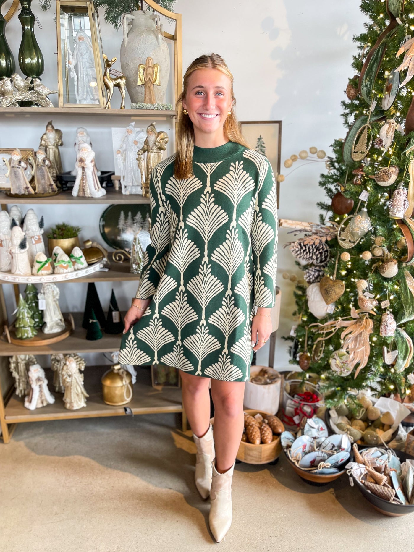 Umgee Forest Green Andi Sweater Dress