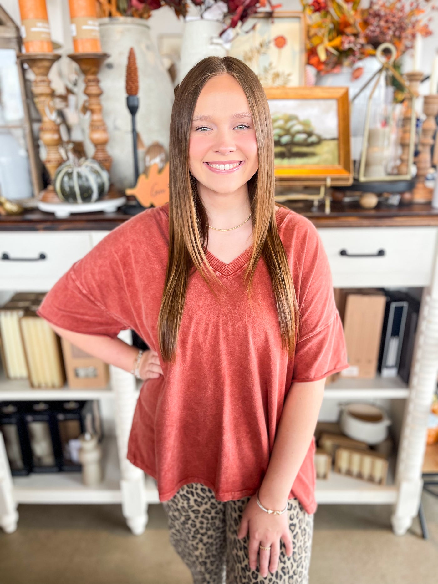 Burnt Orange Beasley Top
