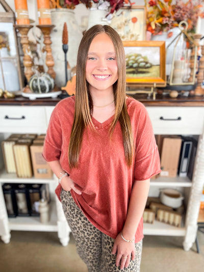 Burnt Orange Beasley Top