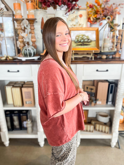 Burnt Orange Beasley Top