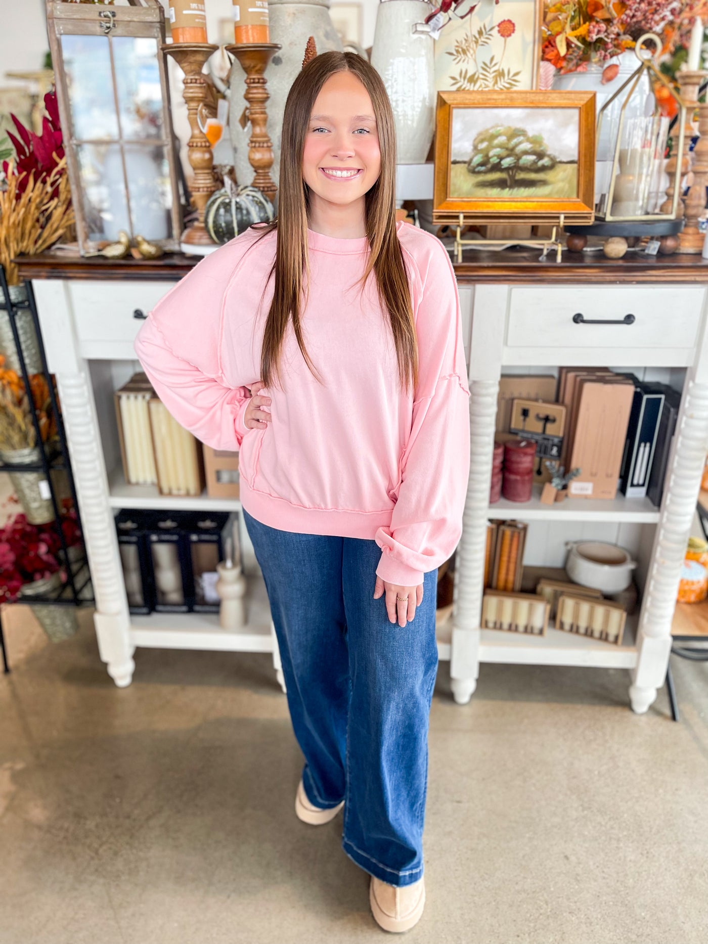 Easel Blush Ziva Top