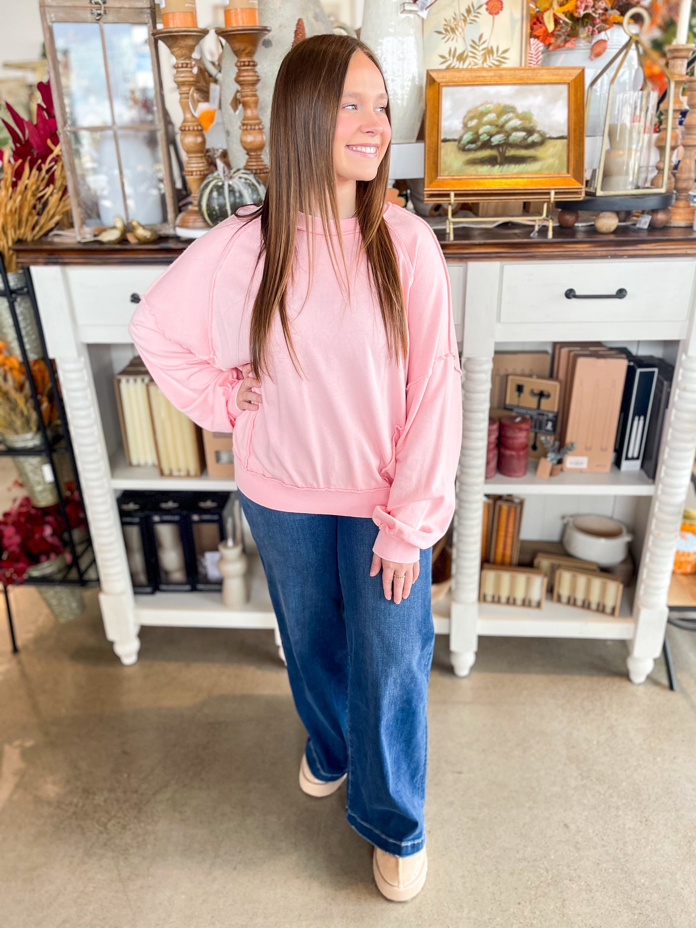 Easel Blush Ziva Top