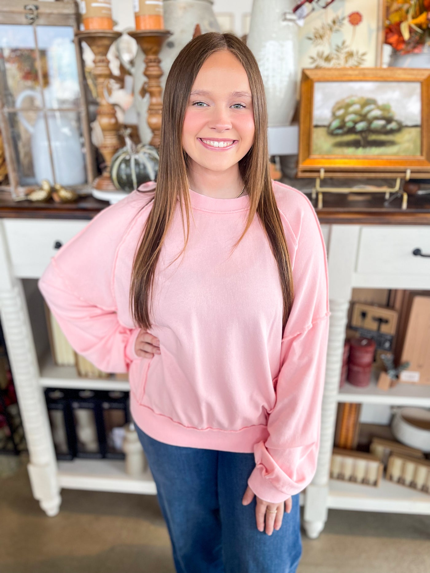 Easel Blush Ziva Top