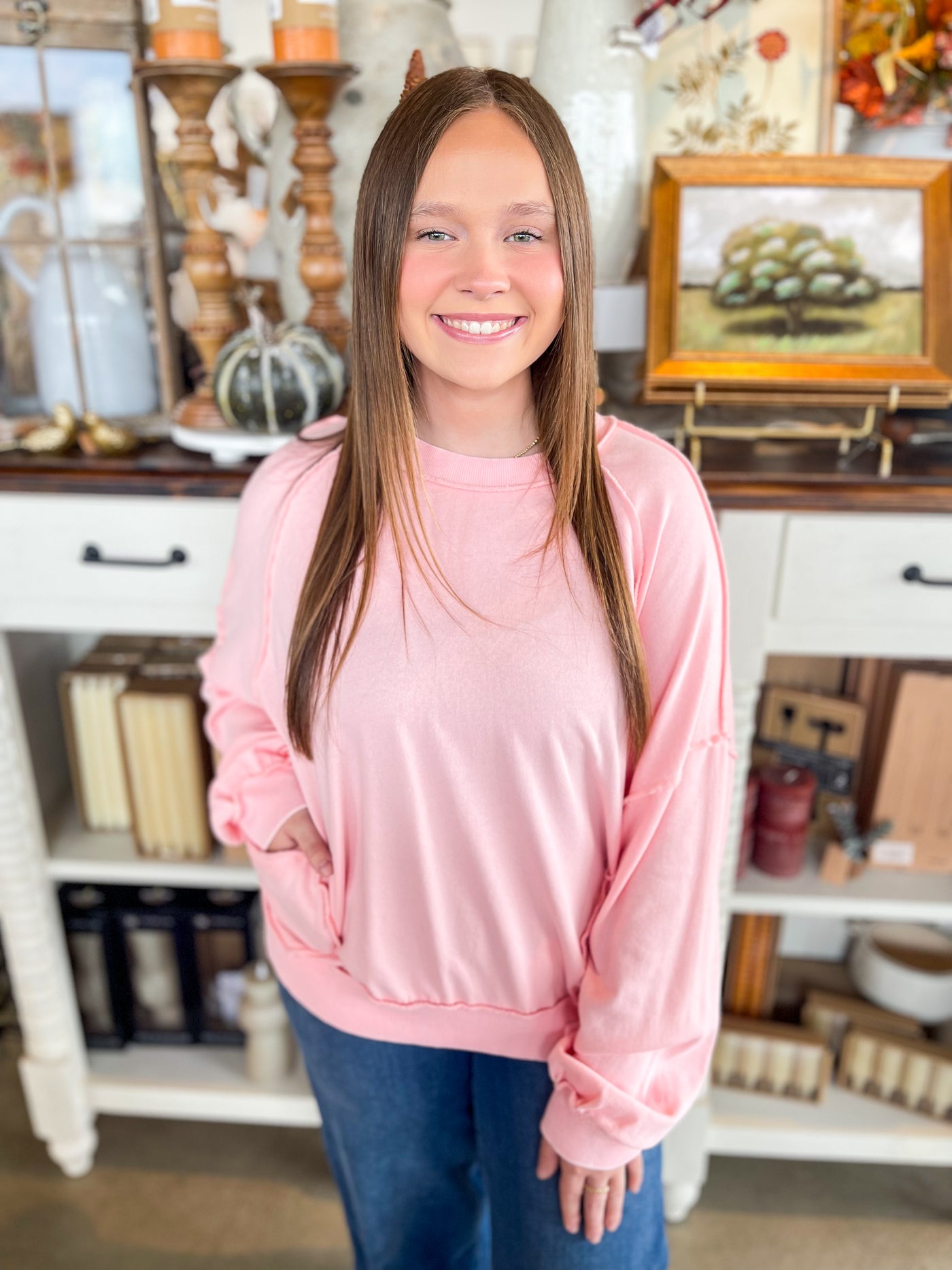 Easel Blush Ziva Top