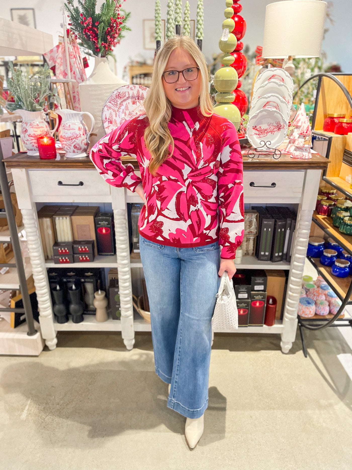 Voy Fuschia Raglan Sweater