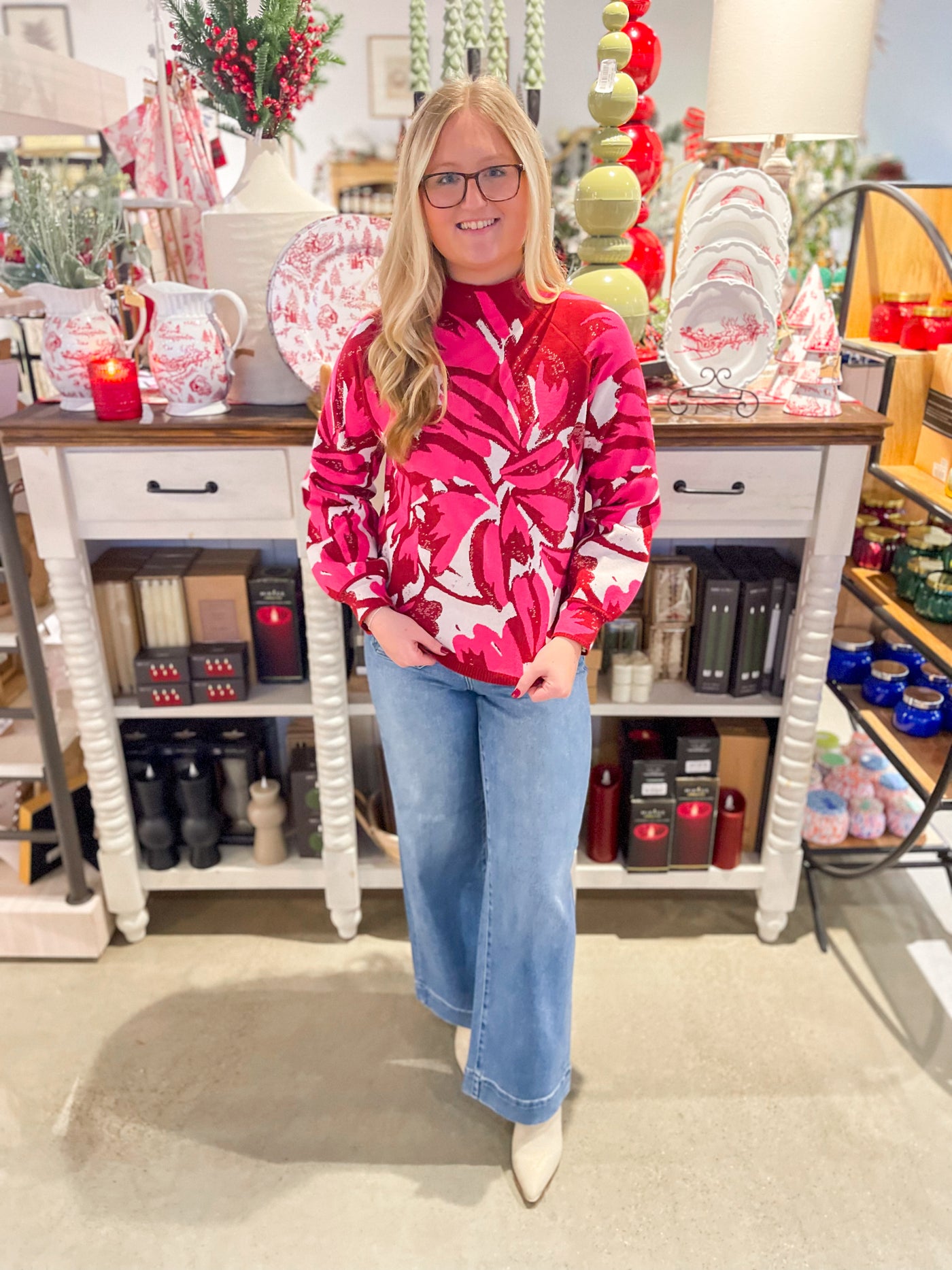 Voy Fuschia Raglan Sweater