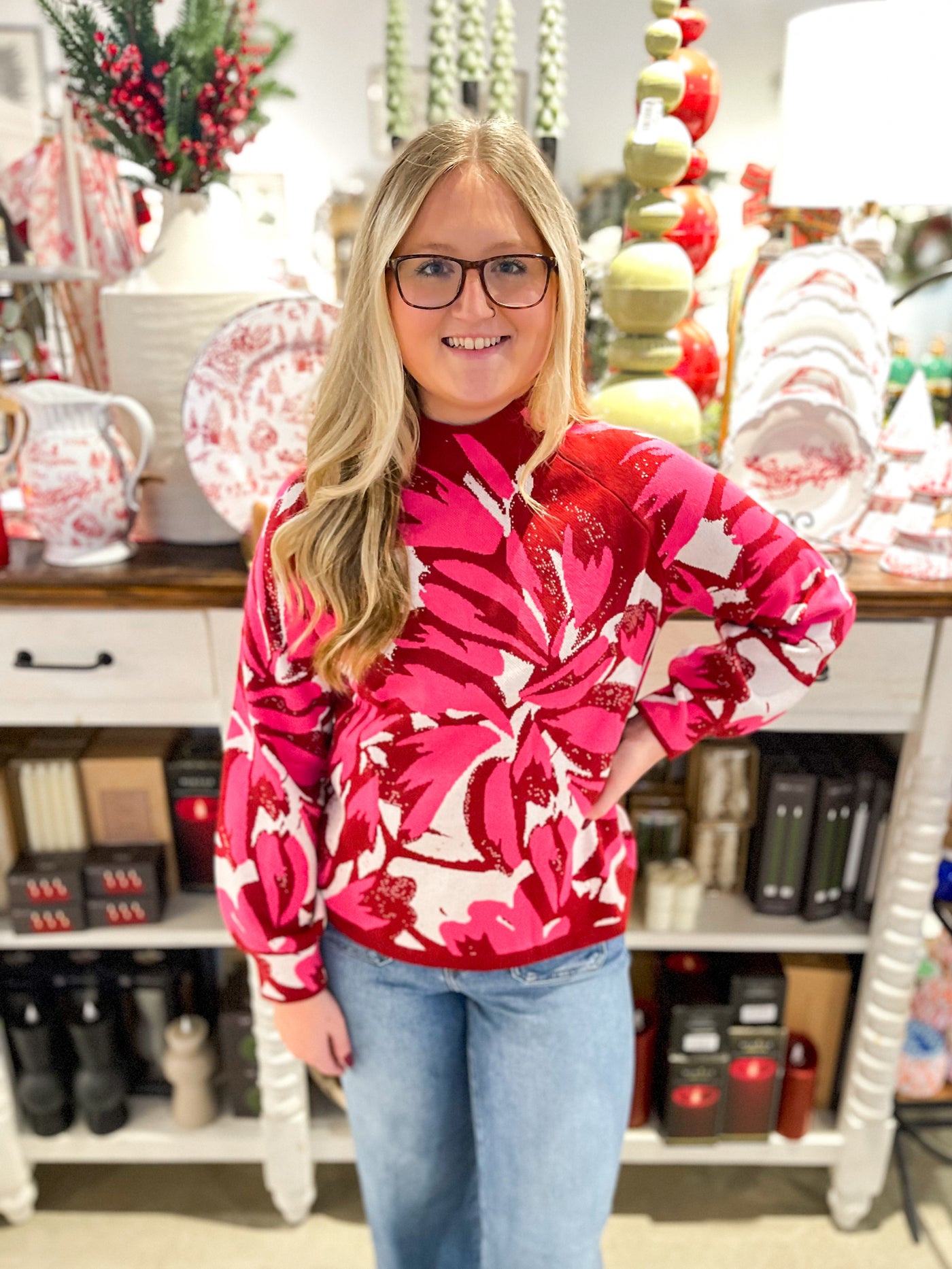 Voy Fuschia Raglan Sweater