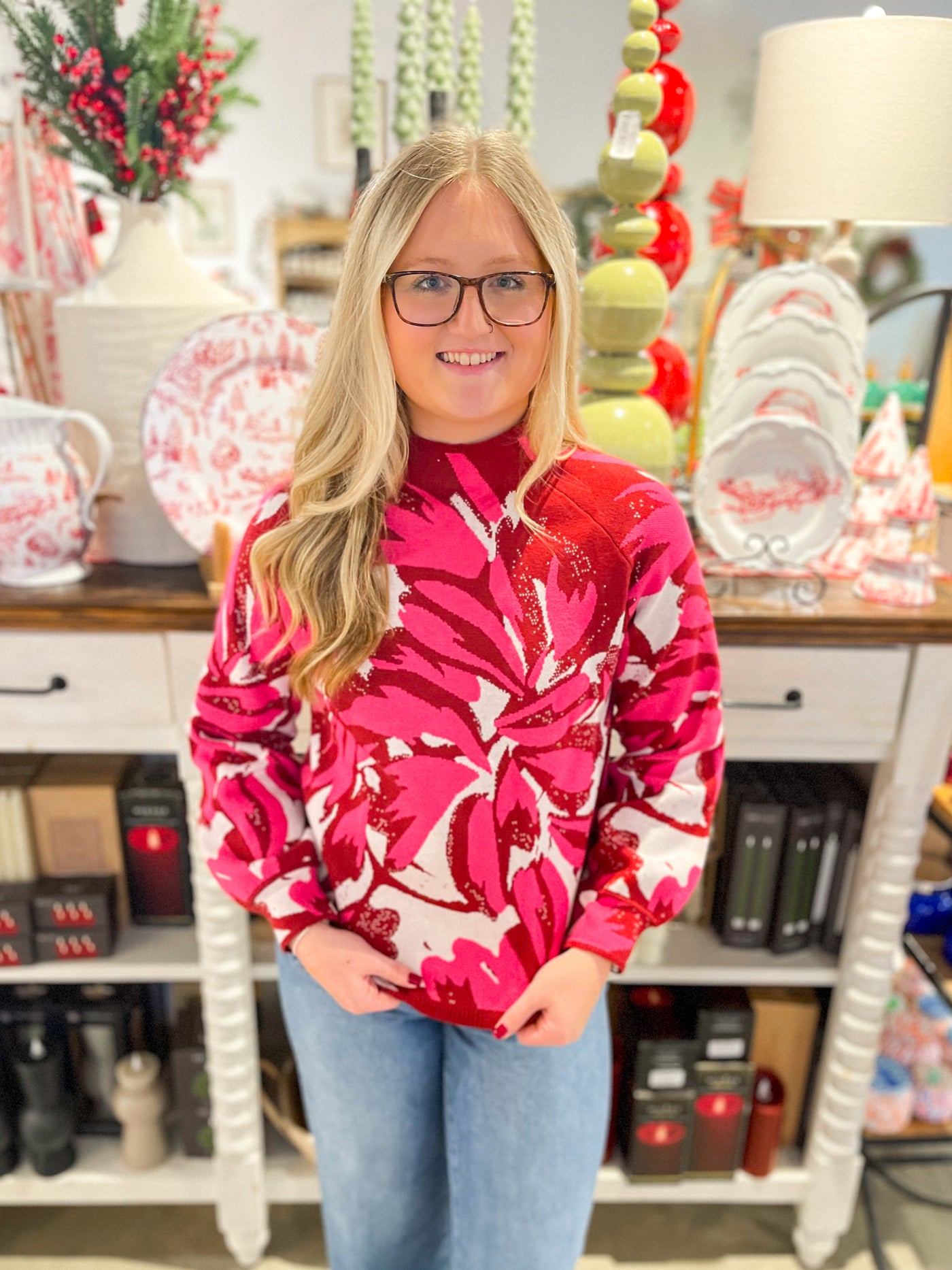 Voy Fuschia Raglan Sweater